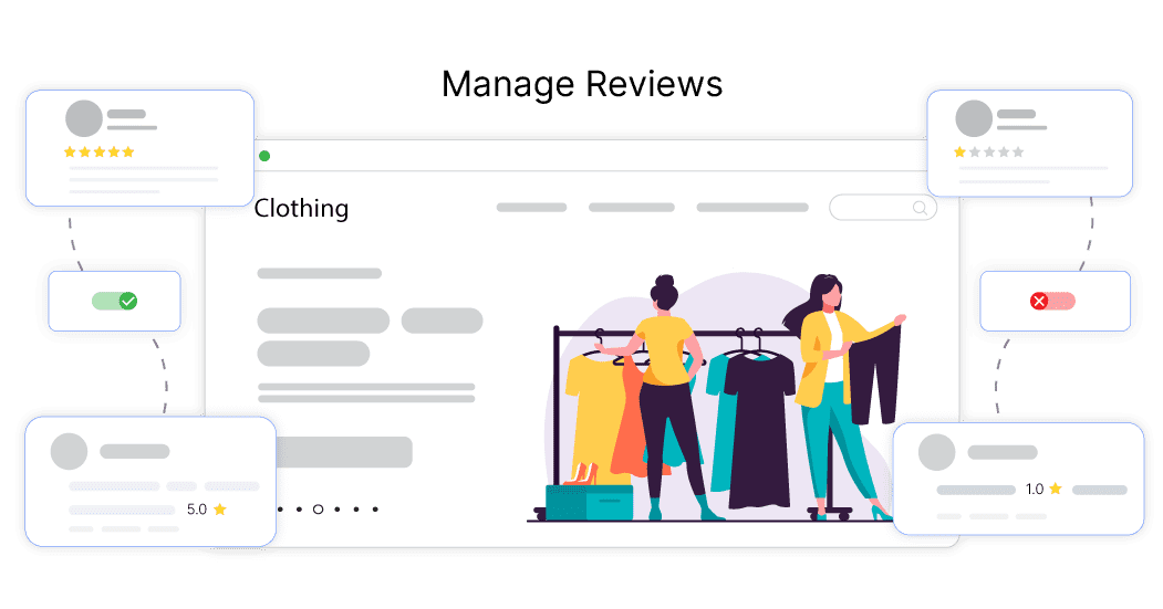 Manage all your customer reviews Manage all your customer reviews